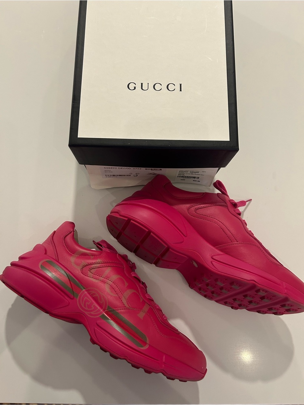 Gucci Women’s Hot Pink Rhyton Sneakers